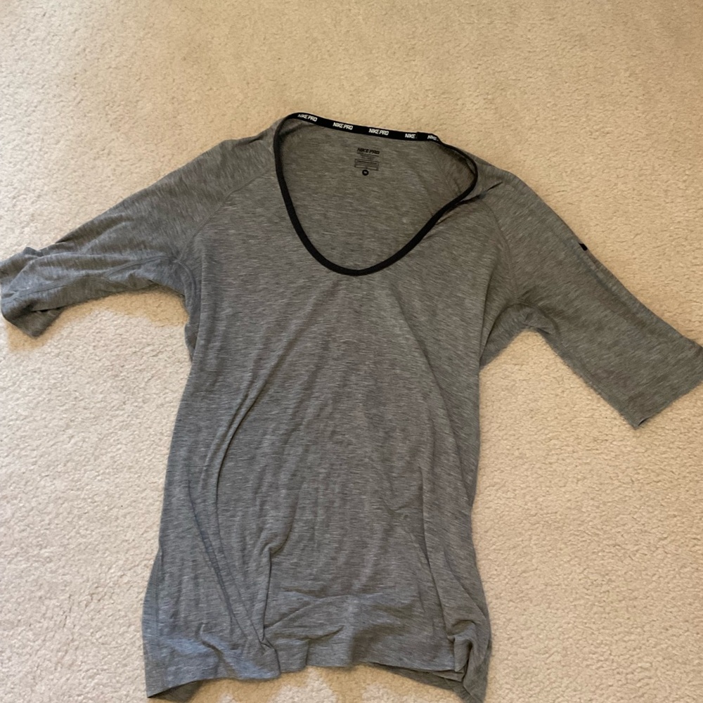 Gray Nike Pro Workout Top
